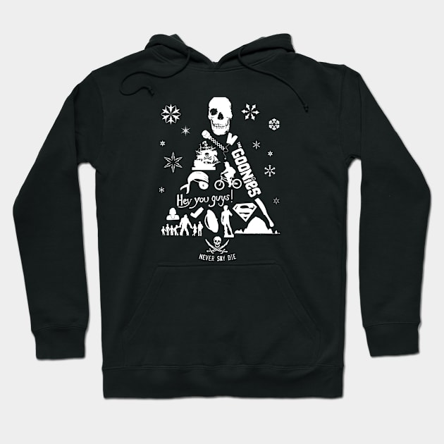 Goonies Christmas Tree Silhouette Hoodie by Rebus28